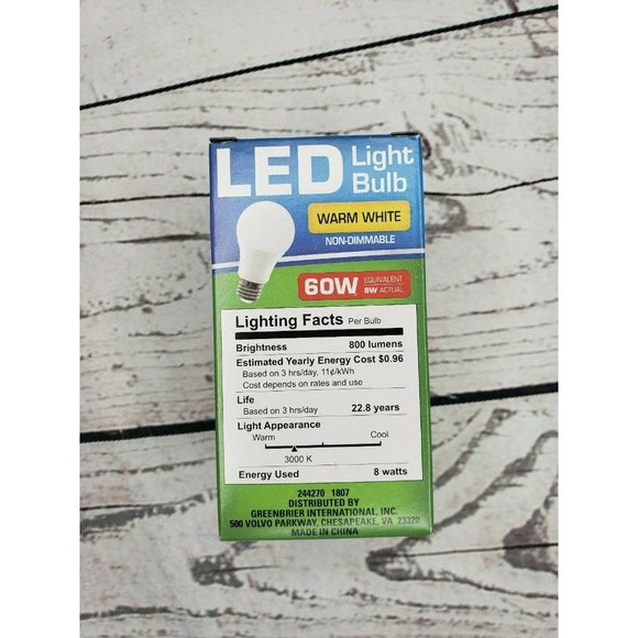 2 60 Watt LED Warm White Light Bulb - Picture 4 of 8